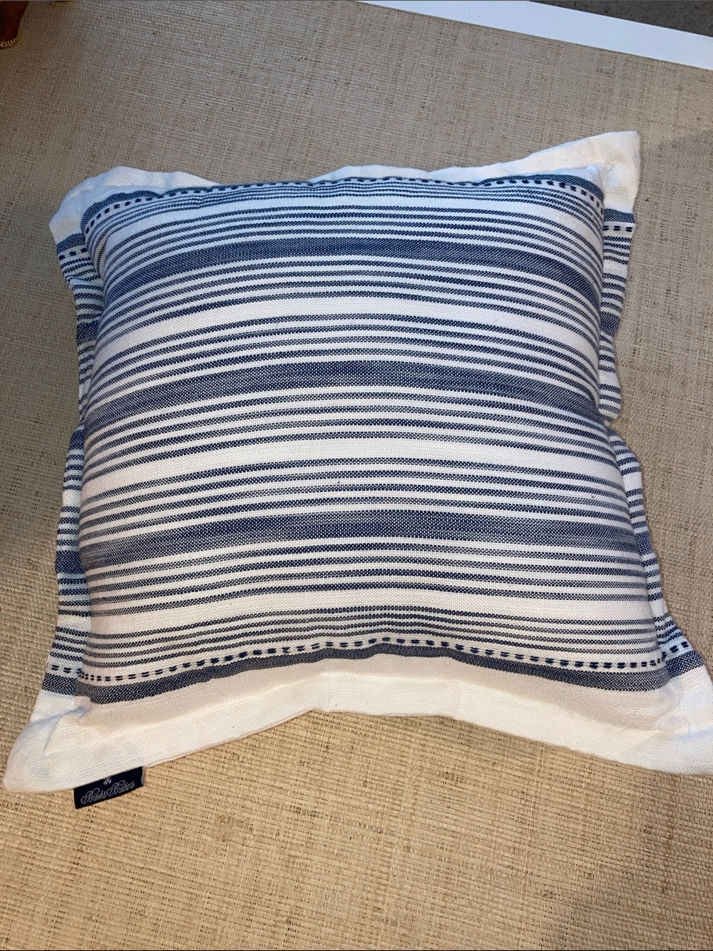 Brooks Brothers Blue and White Striped Accent Pillow 20x20